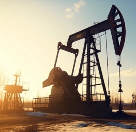 Oil rig, created with Generative AI technology